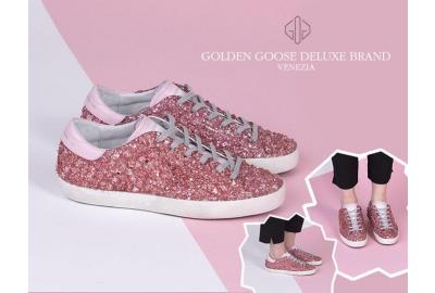 Golden Goose pink glitter