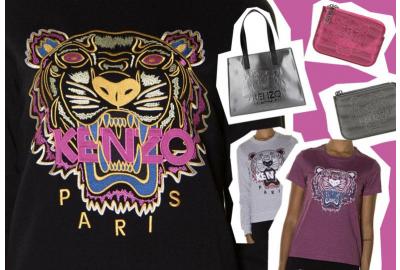 Kenzo: l'iconica tigre è mania! Acquista online la tua felpa, t-shirt, clutch! 