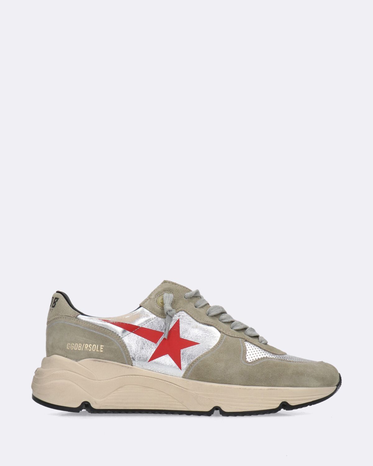 Sneakers Running Sole Laminated Serigraph Star Beige