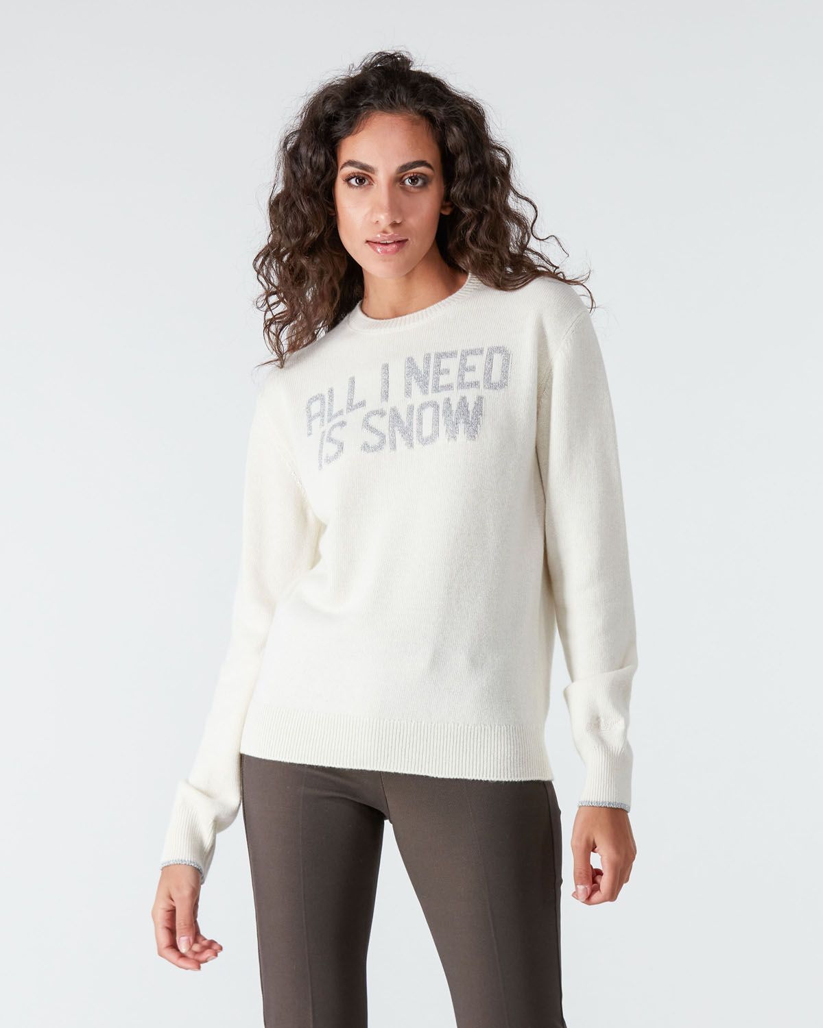 All I Need Is Snow White Crewneck Sweater