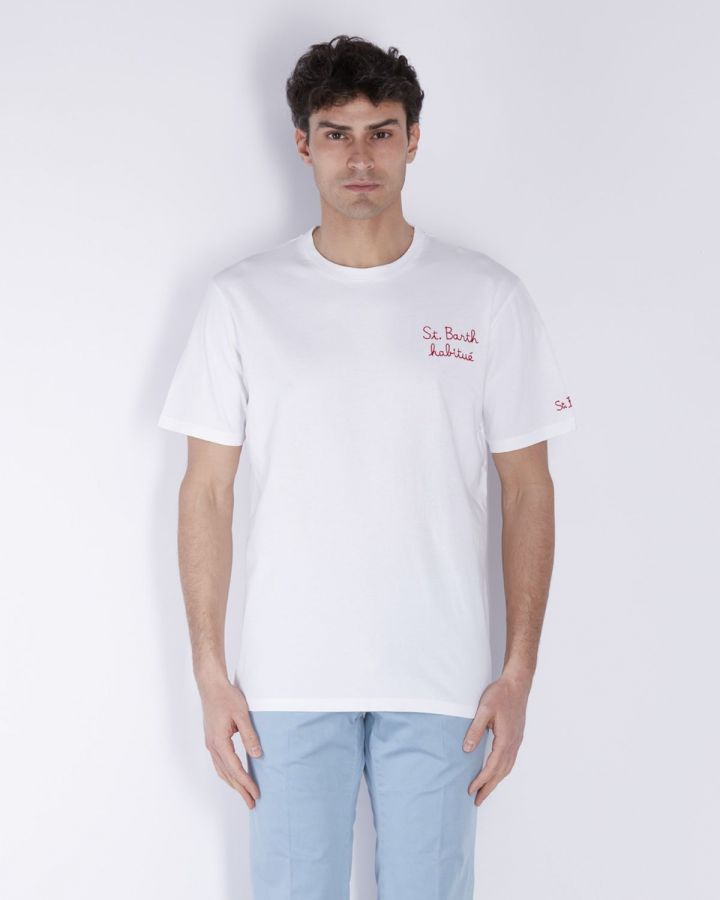 T-Shirt con Ricamo 01 Bianco