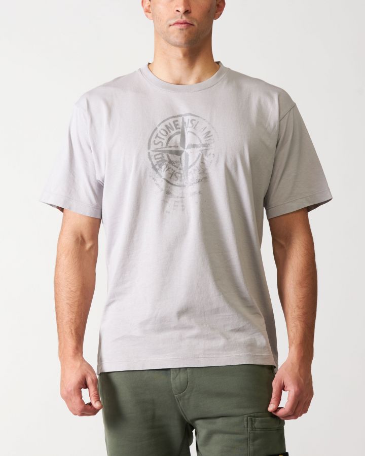 T-Shirt in cotone grigio con Logo
