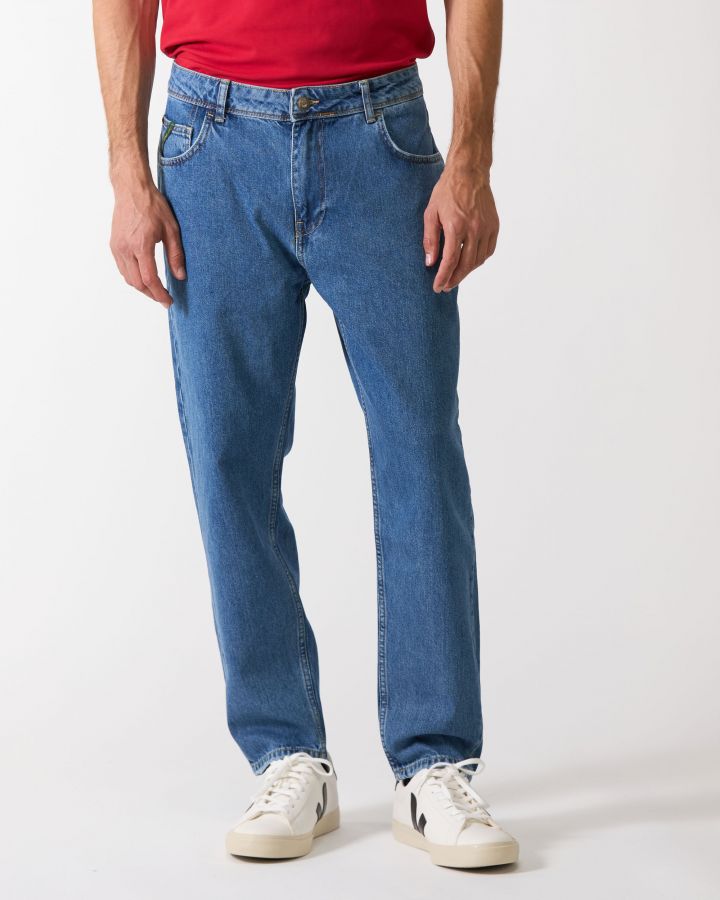 Cropped jeans di colore denim