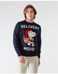 Snoopy Delivery Mood Blue Crewneck Sweater