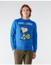 Snoopy Padel Lover Blue Crewneck Sweater